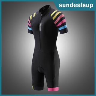 [Sundeal] Traje de ciclismo mujer triatlón manga corta Skinsuits camisetas de ciclismo bicicleta mono conjunto de ropa de verano para exteriores