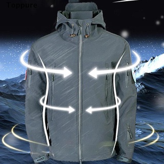 [toppure] impermeable invierno para hombre al aire libre chaqueta táctica abrigo suave Caparazón militar chaquetas.