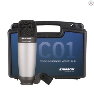 Samson C01 micrófono de condensador cardioide de gran diafragma XLR micrófono profesional de estudio con estuche de transporte de plástico para Streaming Podcasting