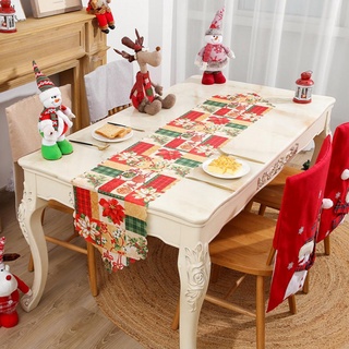 Txt-Corredor de mesa de navidad Santa Claus dibujos animados de año nuevo comedor decoración de fiesta (1)