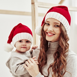 2021 wholesale price factory in stock winter fur ball mom baby knitted hat cross-border wish new Christmas warm hat