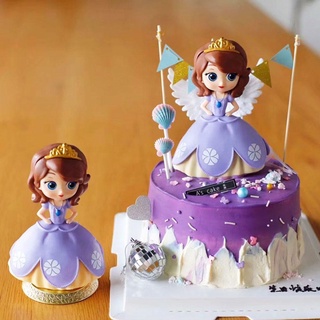 Disney Toys Frozen Elsa Anna sirena Cinderalla blancanieves princesa pastel sirena PrincessTopper decoraciones