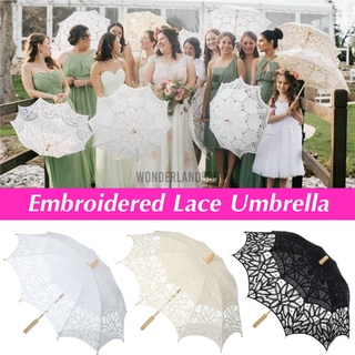 Paraguas bordado vintage para dama de novia/boda bordada hecha a mano Parasol encaje