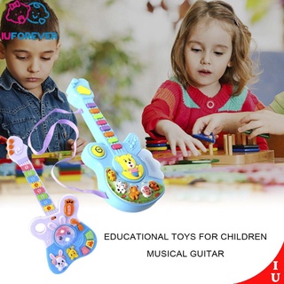 1 pza juguete de guitarra eléctrica instrumento musical colorido juguete educativo de dibujos animados