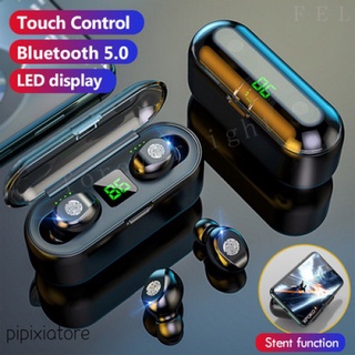 F9 TWS Touch Control 5.0 Bluetooth Earphone Wireless Earphones Stereo LED Display Earbuds Headset