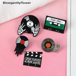 Blowgentlyflower Punk Music Lovers DJ Vinyl Record Player badge brooch Lapel pin Gift BGF