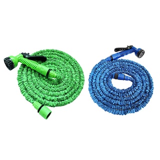 color _kit de manguera de jardín expandible 50ft 7 función spray boquilla tubo de agua (azul)