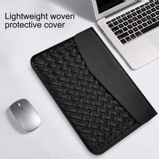 [Paulom] Laptop Sleeve Large Capacity Waterproof Faux Leather Notebook Liner Sleeve Bag for Macbook Air/Pro