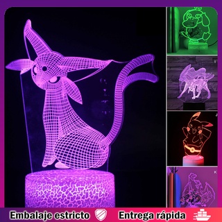 3d led luz de noche lámpara pokemon 16 color 3d luz de noche control remoto lámparas de mesa juguetes regalo para niños decoración del hogar
