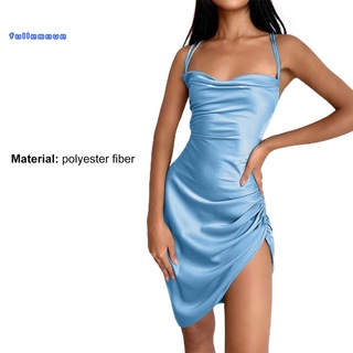 Fullemomo Mini Vestido ajustado Irregular ajustado con vaina/frontal Única/color sólido/pzas (3)