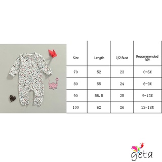 Ljw-Baby Girls Floral impreso body, manga larga abotonada cuello redondo pantalones largos, ropa de bebé (3)