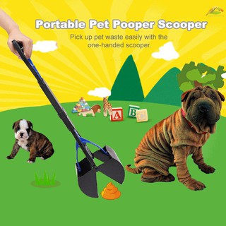 mango largo pet pooper scooper perro gato reciclador mandíbula caca cuchara recoger residuos limpiar herramientas de limpieza mascotas suministros