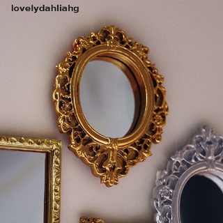 [I] Dollhouse Mini Retro Mirror Carving Frame European Style Furniture Room Decor [HOT]