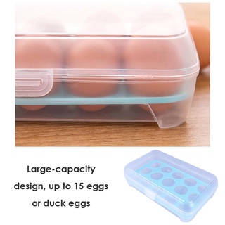 EDMARRN caja de almacenamiento de huevos de plástico 15 rejillas porta huevos cajas nevera cocina (5)