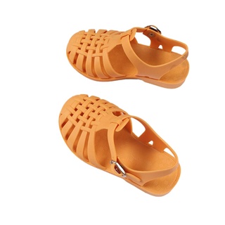 Mu♫-Sandalias planas para niños, verano de Color sólido hueco zapatos para caminar calzado para niñas niños (6)