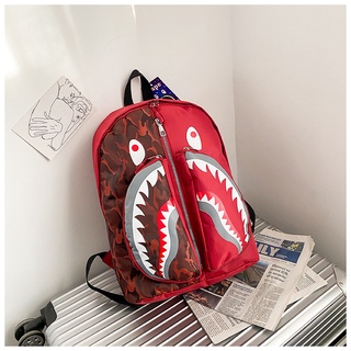 bape shark mochila escolar trend personalizada graffiti estudiante bolsa de deporte (6)