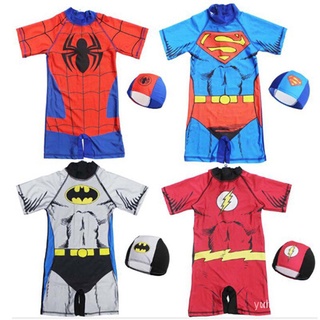 🙌 Superman spiderman dibujos animados niños niño traje de baño conjunto musulmán ropa deportiva MX2 aitH