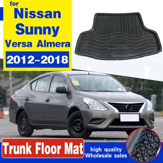 Para Nissan Versa/Almera/ Sunny Latio 2012 - 2018 sedán trasero maletero maletero bandeja alfombra piso 2013 2014 2015 2016 (1)