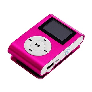 Metal Clip Digital Mini MP3 Player With LCD Screen Support TF Card USB 2.0