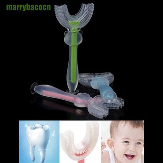 marrybacocn Kids Soft Silicone Toothbrush Baby Children Dental U-Shaped Toothbrush Sucker KKLL