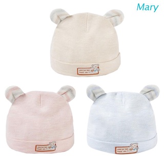 Mary 0-6 meses bebé sombrero de algodón lindo oso orejas niños niñas Beanie recién nacido bebé Color sólido gorra para niños niñas ducha