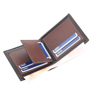 Y Leather Wallet Men's Purse Business Card Holder Pu Short Square Wallet