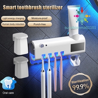 Antibacterias UV cepillo de dientes titular automático dispensador de pasta de dientes limpiador hogar accesorios de baño conjunto