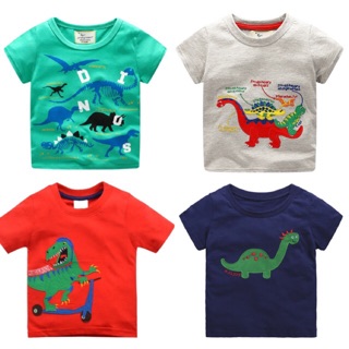 Estilo caliente verano bebé niños ropa de manga corta dinosaurio camiseta niños moda algodón Tops camisa