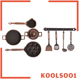Kengana1 9 pzs 1: 12 pzs De Metal De bronce Miniatura Para Casa De muñecas/cocina