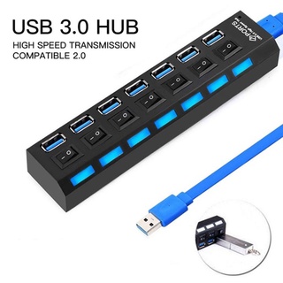 {FCC} 4/7 puertos LED Socket USB Hub alimentado por cargador divisor de teléfono/portátil/disco U (1)