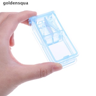 [goldensqua] cortador de pastillas seguro divisor medio compartimento de almacenamiento caja de medicina tablet titular [goldensqua] (4)