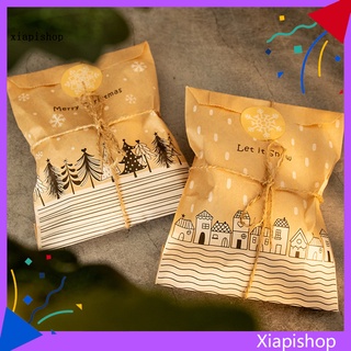 Xps bolsa de regalo de papel Kraft Vintage de navidad de papel Kraft bolsa de regalo con pegatina Retro para fiesta