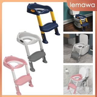 [lemawa] Asiento de inodoro plegable para niños, ajustable, antideslizante, suave, con taburete de plástico, silla para orinar