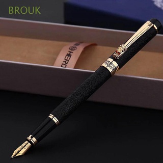 BROUK High Quality Fountain Pen School Supplies Writing Pen Ink Pen Office Writing Supplies Luxury Golden Dragon Stationery Frosted Black Business Ink Pen