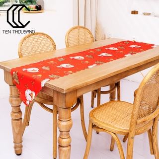 (Ten) Camino de mesa plegable suave y cómodo resistencia al desgarro decoración de navidad camino de mesa para el hogar