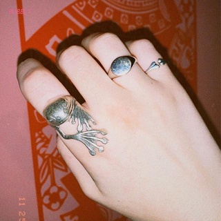 Bubbly Vintage rana abierta anillos conjunto nudillo apilable anillo Animal anillo Boho abrazo anillos de dedo para mujeres hombres niñas