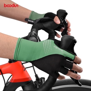boodun - guantes de medio dedo de verano para ciclismo, a prueba de golpes, almohadilla gruesa, mtb, motocicleta, bicicleta, para hombres