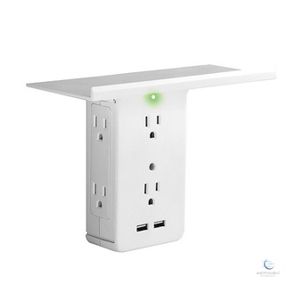 8 Ports Wall Socket Surge Protector Wall Outlet Shelf 6 Electrical Outlet Extenders