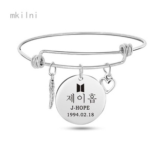 Kpop BTS Bangtan Boys Bracelet SUGA JIMIN V Wristband Fashion Jewelry for Unisex