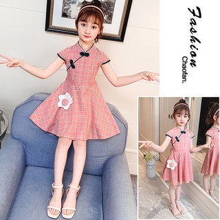 Vestido de los niños de las niñas Cheongsam vestido de verano nuevo estilo de moda de los niños de la princesa falda