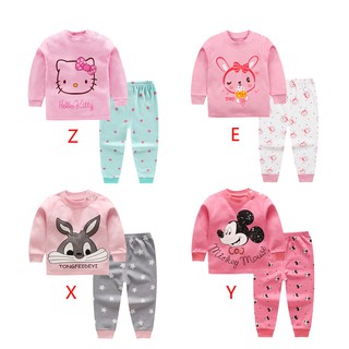 8 colores 2 unids/set niños bebé niñas ropa top+pantalones algodón bebé pijamas ropa de dormir