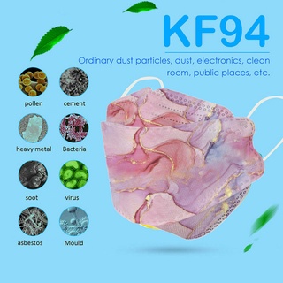 20pcs KF94 cubrebocas patrón de mármol KF94 máscara 4ply 3D antiadherente lipstik mascarilla transpirable para adultos funnyhome