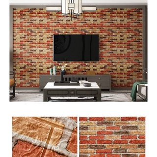 3D Stickers Retro Style 3D Brick Wall Stickers Bar Bar Restaurant Living Room Wall Decor DIY Foam material Waterproof Wallpaper (5)
