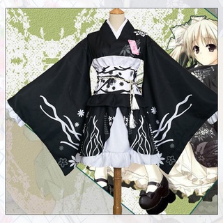 Yosuga-Kimono de Lolita Yukata vestido de sirvienta Meidofuku traje de uniforme de Anime para Festival de Verano
