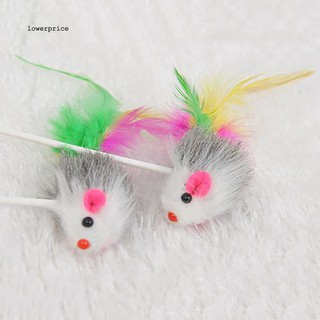 Lp juguete de gato con plumas de plumas/ratón falso/juguete para jugar (5)