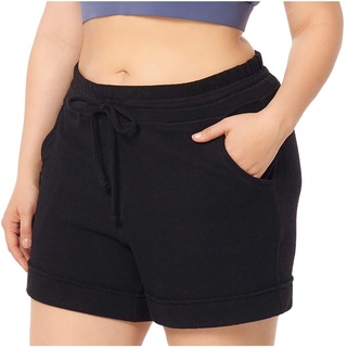 Mujer gran tamaño Color sólido bolsillo vendaje suelto Casual pantalones cortos Yoga pantalones (3)