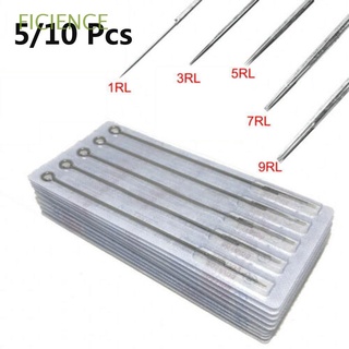 FICIENCE 5/10 Pcs Fashio Tattoo Needles Beauty Needle 1/3/5/7/9/11 RL Sterile Needles Disposable Standard Length Tattoo Supplies Permanent Makeup Stainless Steel (1)