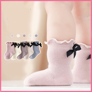 calcetines infantiles, calcetines para niñas, encaje, arco, calcetines para niños, algodón puro, 0-8 años de edad