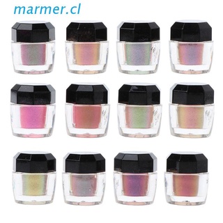MAR3 12 Colores Camaleones Pigmento Perla Polvo Resina Epoxi Glitter Espejo Mágico Colorante Joyería Herramientas