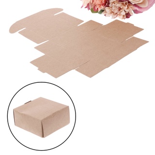Yu 50Pcs caja de papel Kraft marrón para fiesta boda favores caramelo joyería embalaje (5)